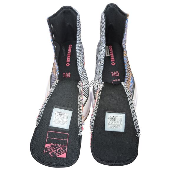 Converse Run Star Hike High Knit Mashup Blue Pink Platform Sneaker Womens 7.5 - Picture 8 of 10